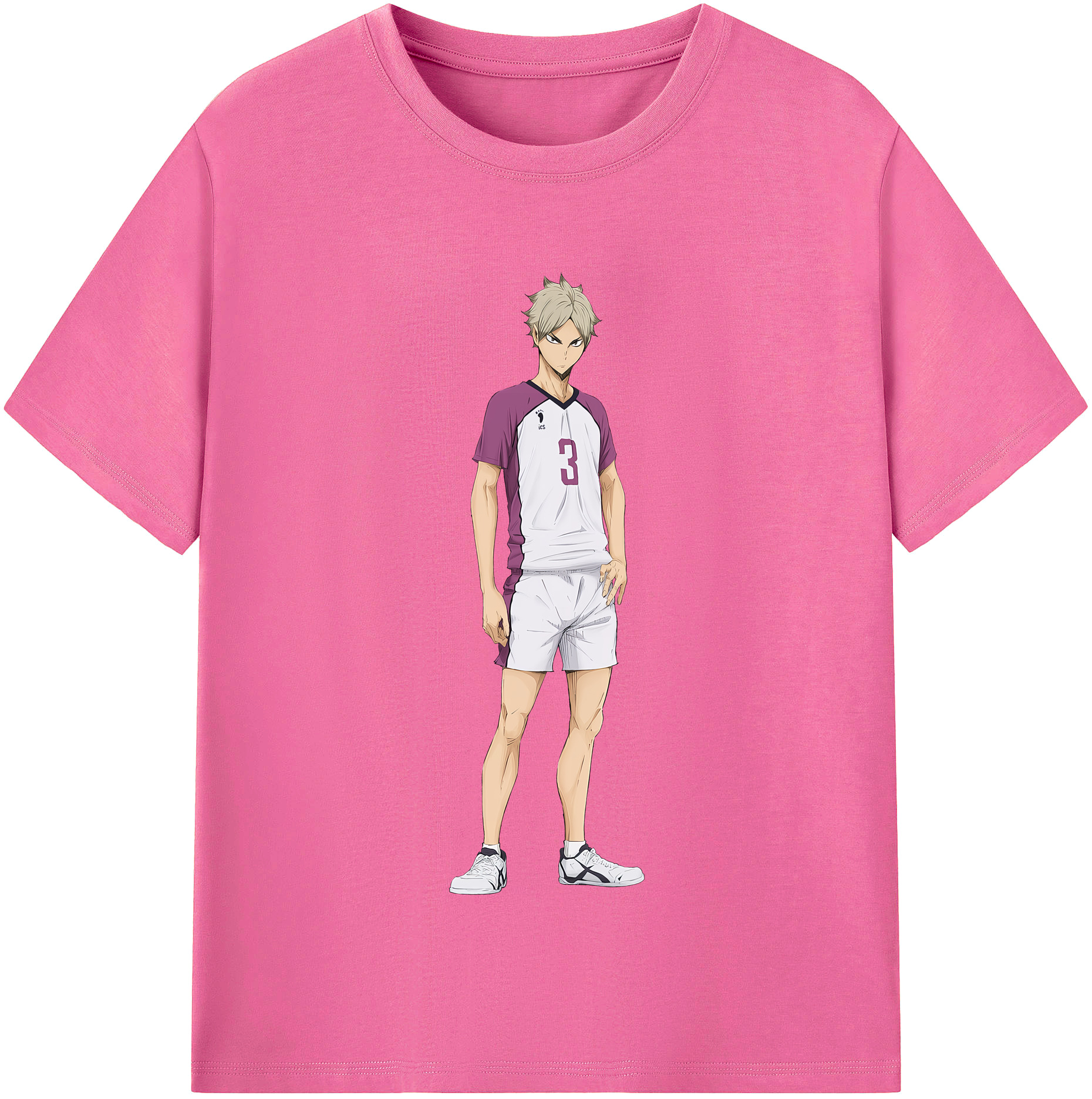 （画像用） ハイキュー!! Haikyu!! レディースカジュアルプリントTシャツ（綿100％）